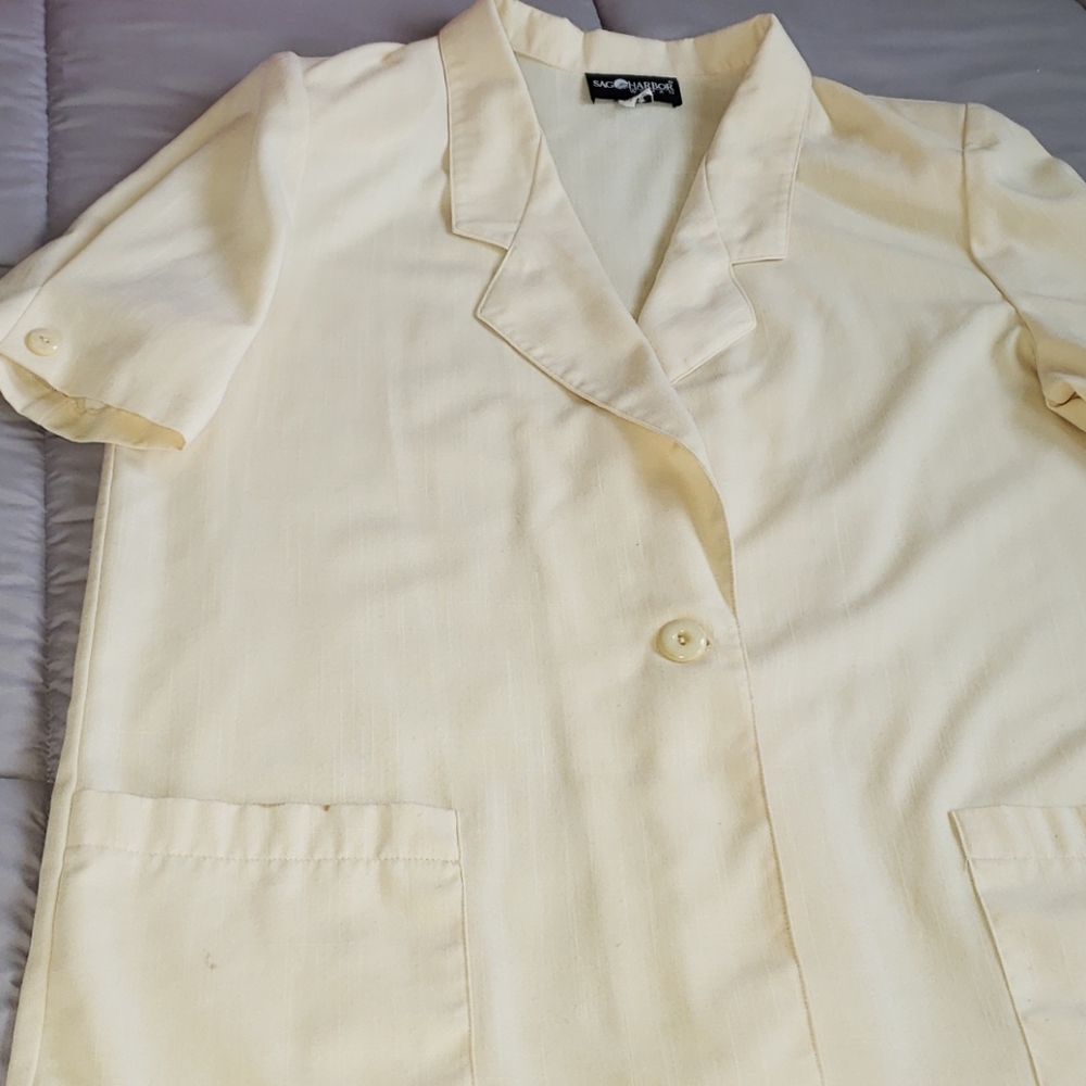 SAG HARBOR cream color jacket.